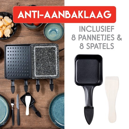 Set Plaque de cuisson 8 personnes alpina - Spatules et poêles à raclette incluses