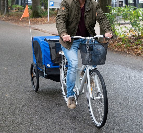 Bicycle Gear Dog Bike Trailer - Blue - 40kg - With Rain Cover & Reflectors