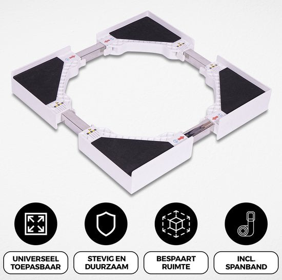 Vonia Entretoise lave-linge séchant - Kit d'empilage lave-linge séchant - Universel - Ajustable - Blanc