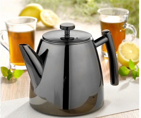 Vaja® Théière Juliette avec filtre - Double paroi - Théière 1.0L - Noir brillant