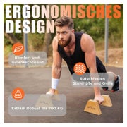 DH FitLife Poignées de pompes en bois - Lot de 2 - Hêtre - Max. 200 kg