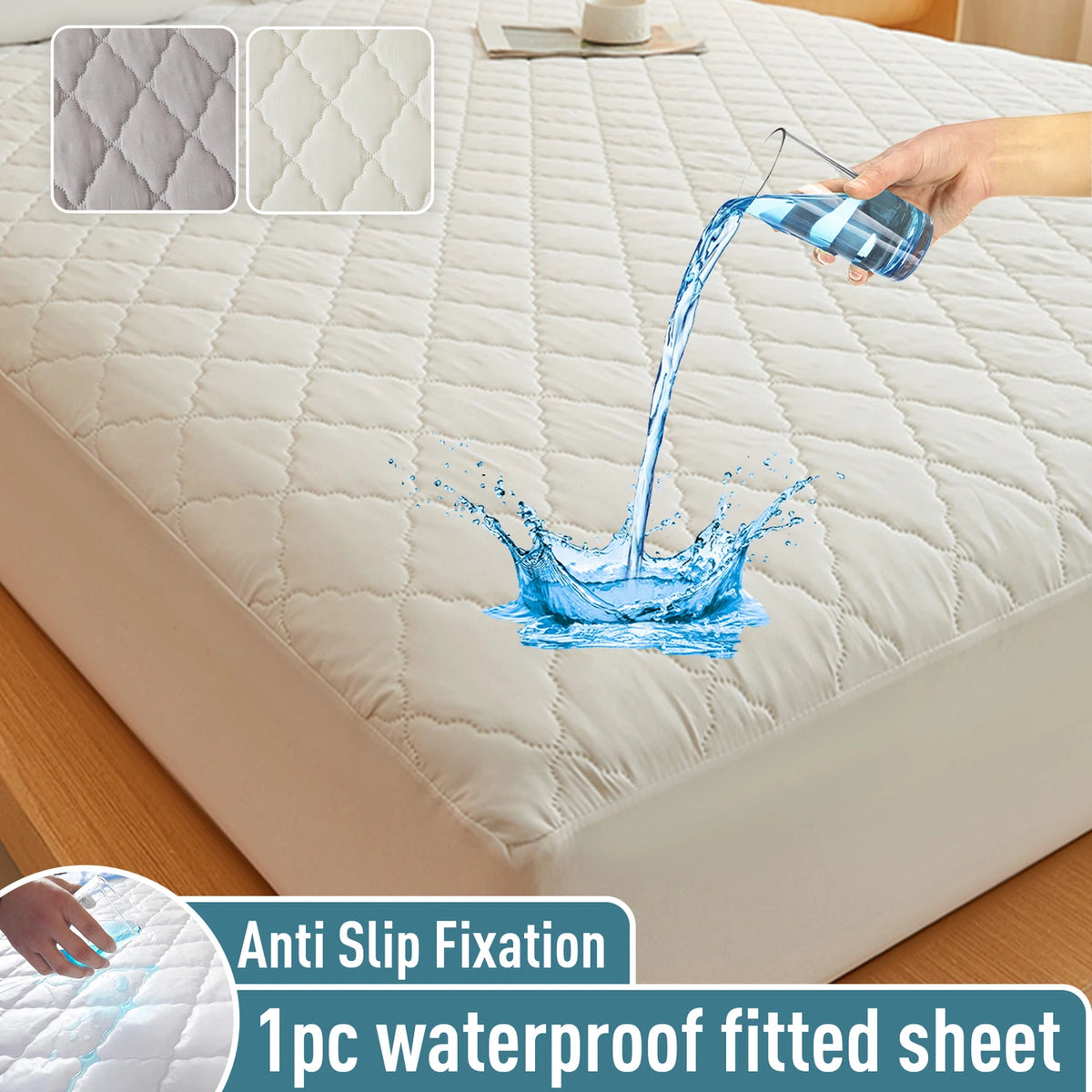 Protège-matelas imperméable LeBonsoir 150 x 200 cm - Drap-housse avec hauteur de coin jusqu'à 30 cm - Rembourré et respirant - Blanc