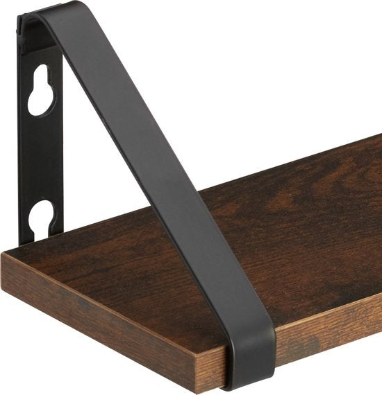 tectake® - 3 Etagères murales Cowell industrial dark brown - 404429