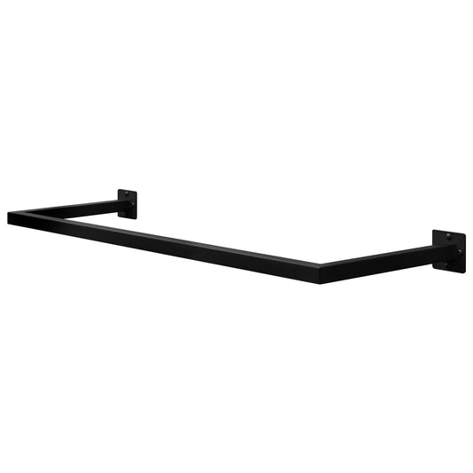 Tringle murale Esituro - 114 x 6,5 x 30 cm - Style industriel - Noir - 50 kg