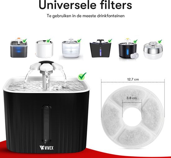 Vivex® Drinking Fountain Filters - Filtres pour fontaines à chat - Qualité supérieure - 10 pièces