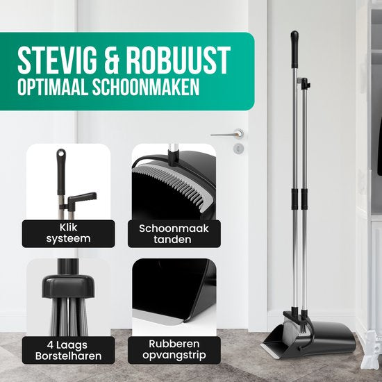 Avalo Pelle et Brosse avec Poignée Longue - Ajustable 87-127cm - Dents de Nettoyage Intégrées - Noir