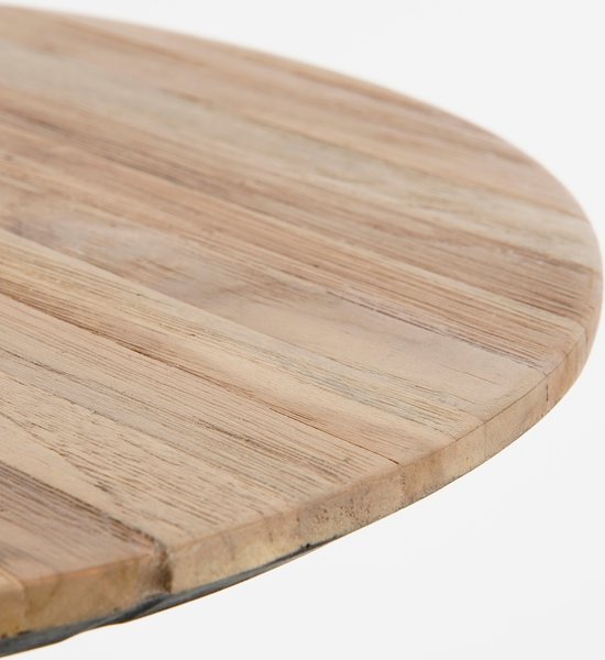 Mica Decorations Table d'appoint Jailey - Lot de 2 - H49 x Ø50 cm - Bois recyclé - Marron