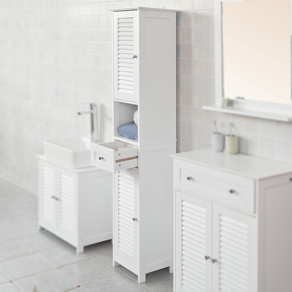 SoBuy FRG236-DG Meuble de salle de bain haut - Avec tiroirs - Noir - Bois - 32x30x170cm