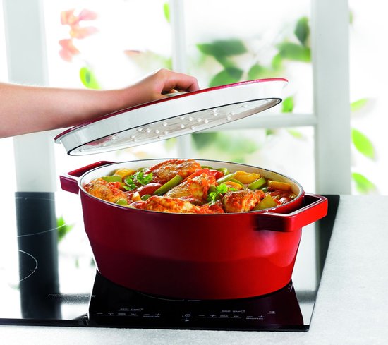 Pyrex Slowcook Casserole Oval - Fonte - 5.8 litres - Rouge