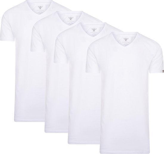 Cappuccino Italia - Hommes Tee SS 4-Pack T-shirts - Blanc - Taille XXL