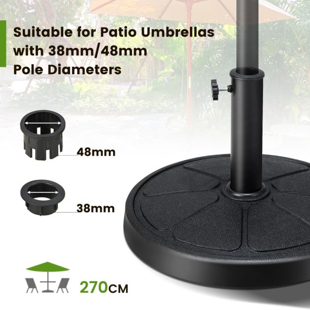 Base de parasol Coast - Lestée - Robuste - Universelle - 45 x 35 cm - Noire