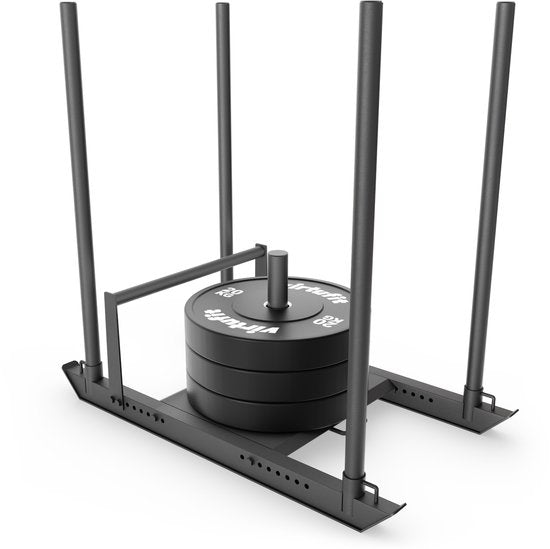VirtuFit Power Sled - Pour disques d'haltères de 50 mm - Plateforme de résistance réglable - Capacité de charge maximale de 250 kg - Appareil de musculation robuste pour l'entraînement fonctionnel