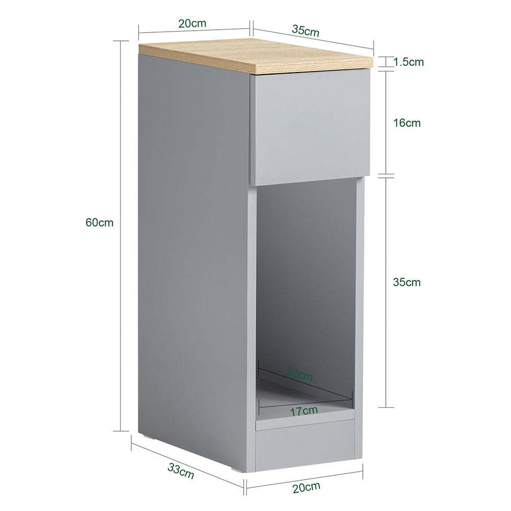 Table de chevet - SoBuy - Table de nuit - Max. 20KG - 20 x 35 x 60 cm - Gris