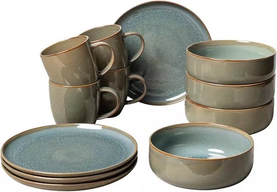 LIKE BY VILLEROY & BOCH - Crafted Breeze - Service à petit-déjeuner 12 pièces