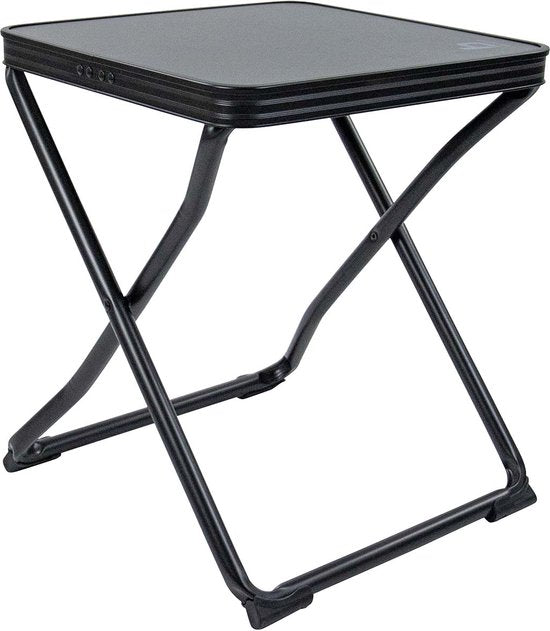 Bo-Camp - Tabouret + tablette - Pliable - Noir