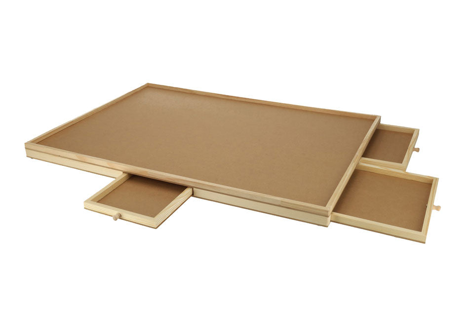 Plateau de puzzle H&C avec tiroirs de rangement pour 1500 pièces - Naturel - 87 x 66,7 x 4 cm