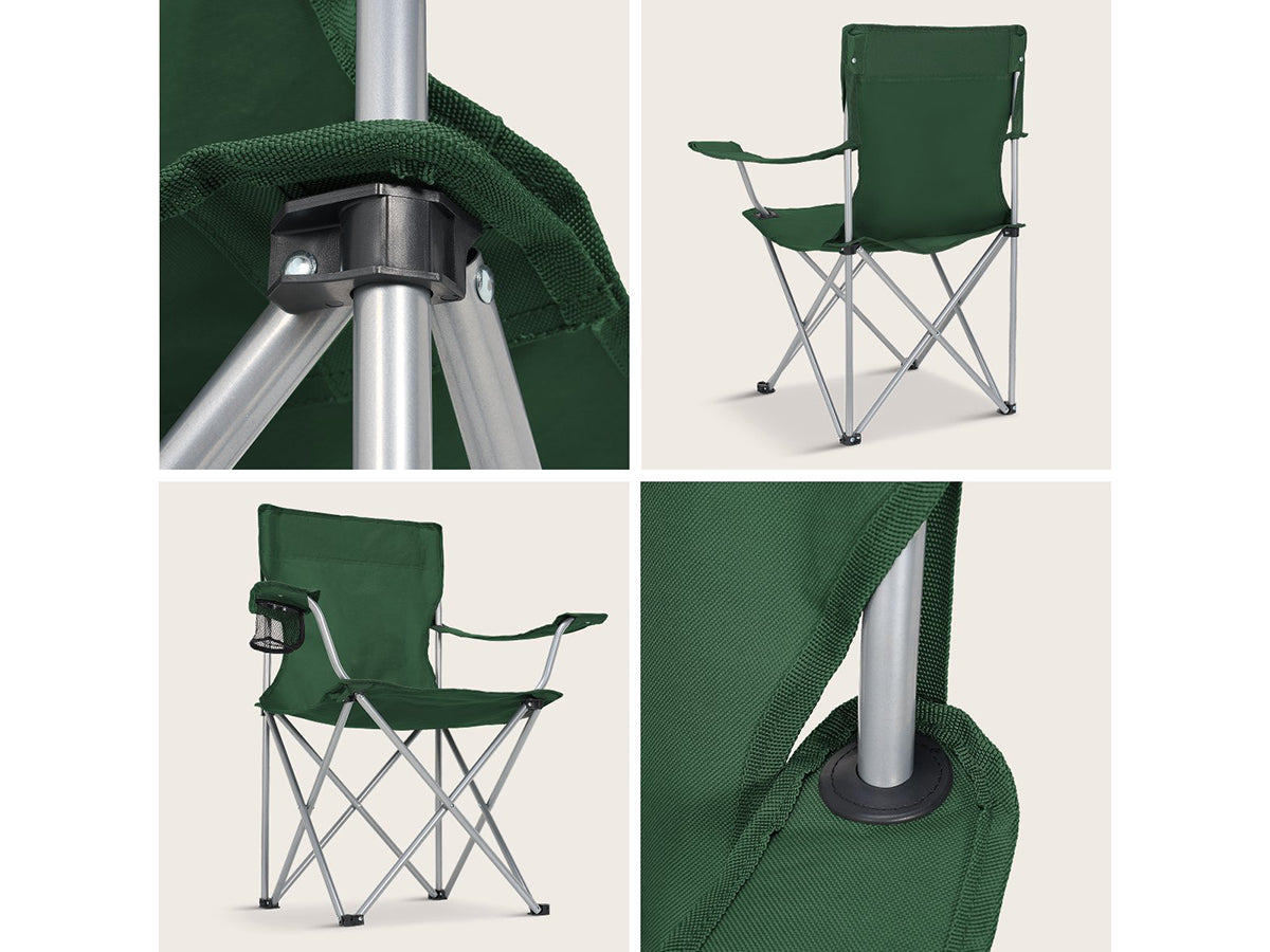 Trvlmore Camping Chairs Basic Set of 2 - Black - Lightweight 2.2 kg - Capacity 120 kg