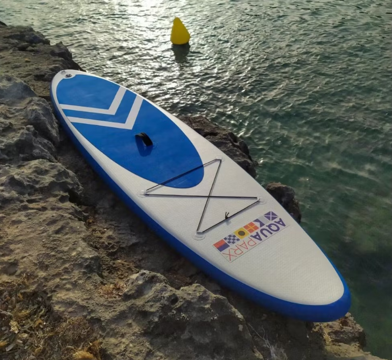Aquaparx Inflatable SUP Board 330 cm White/Blue - Set complet avec pagaie et sac de transport