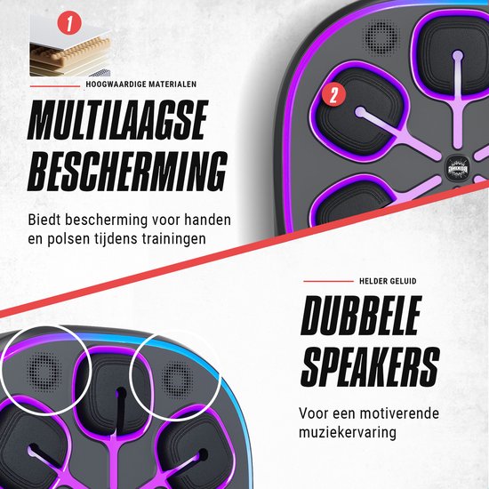 Inventus Boxing Machine PRO - Gants de boxe inclus - Installation de la machine de boxe sans perçage - Reflex Music Boxing - Smart Bluetooth Boxing Machine - Sports Boxing Training - Sac de boxe / Ballon de boxe - Rechargeable par USB - Pour adultes