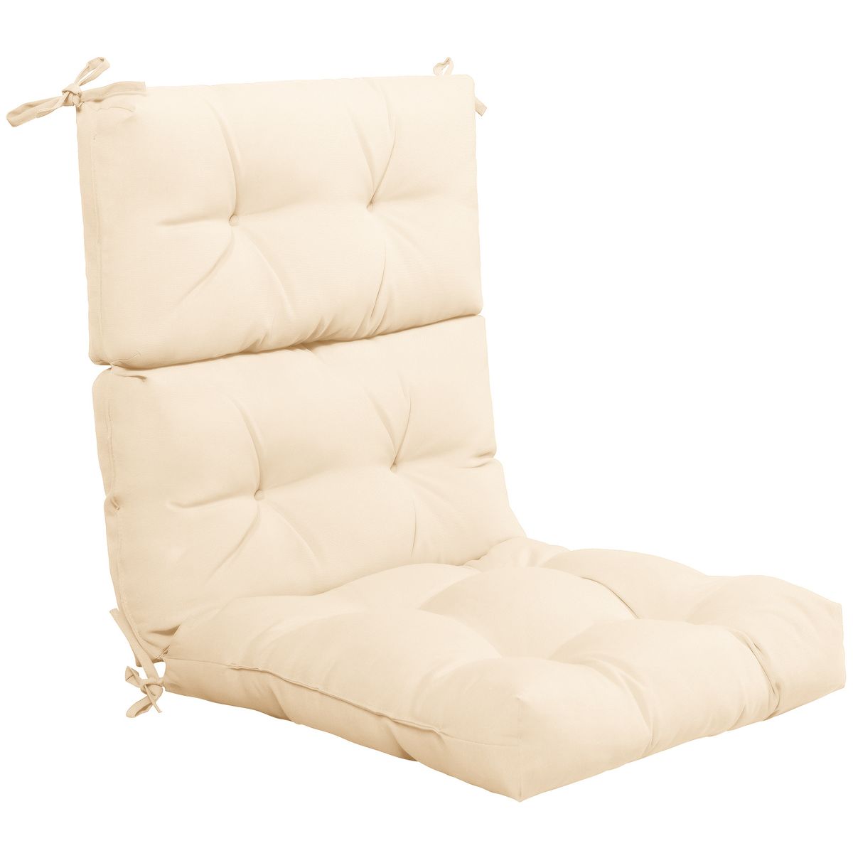 Coussin d'assise et de dossier Coast pour chaise de terrasse - Réglable sur 3 positions - Sangles antidérapantes en corde - Beige