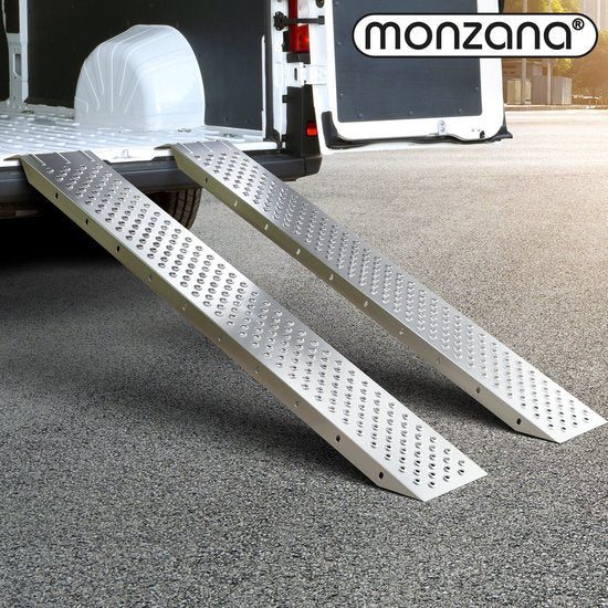 2 MONZANA Rampes de chargement - Acier perforé antidérapant - Jusqu'à 400kg
