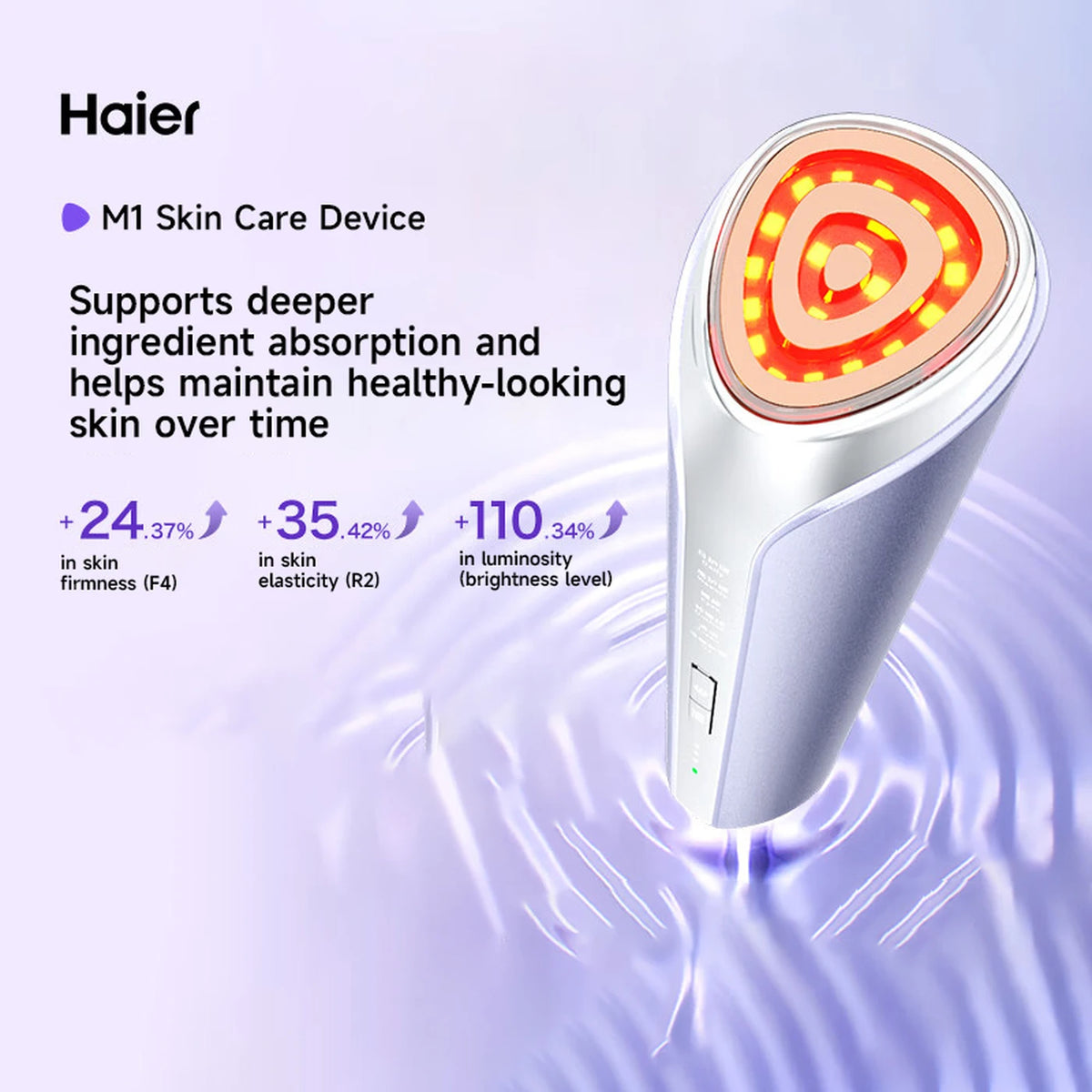 Appareil de soins du visage Haier M1 Superconducting Tower HYU1-M1MAX – EMS et thermothérapie – Violet