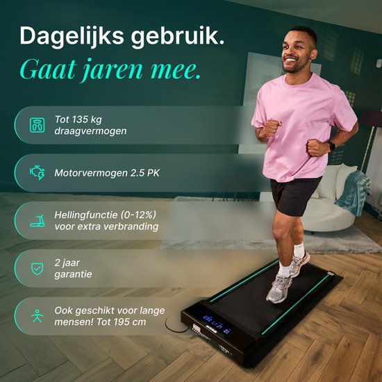 Dreaver Climb - Tapis de course pliable 2 en 1, 6 km/h - Application et accessoires inclus - Tapis de course - Treadmill - Tapis de marche - Walking pad - Pour la maison