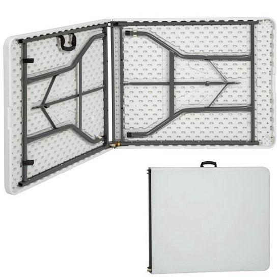 tectake® - Table de camping - Table pliante - Plastique - dim. 183 x 76 x 74cm - blanc