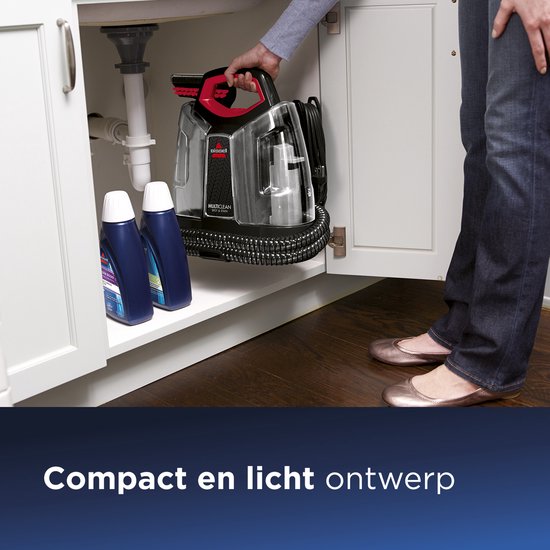Nettoyeur de taches portable BISSELL MultiClean Spot & Stain - Avec technologie HeatWave et 4 embouts - Nettoyeur de moquette pour canapé, voiture et matelas - Nettoyeur de moquette - Tuyau extra-long de 2,2 m - Appareil de nettoyage - Nettoyeur de canapé