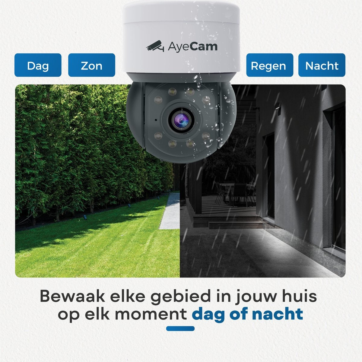 AyeCam Caméra de sécurité extérieure - 360PRO - FULL HD - Caméra de surveillance - Incl. 32GB SD
