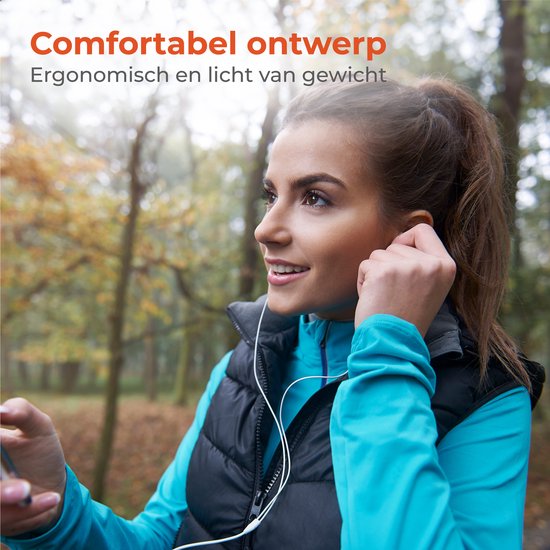 Nuvance - Ecouteurs avec fil - Connexion jack 3,5 mm - Ecouteurs avec fil - Ecouteurs intra-auriculaires avec fil et microphone - Blancs