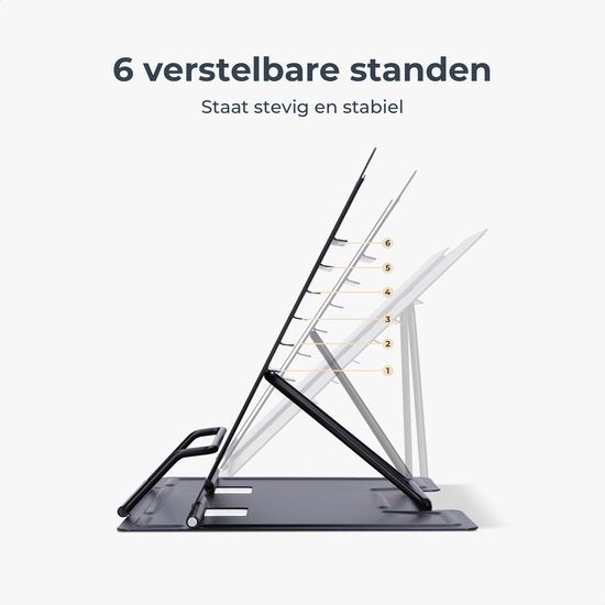 Castagnola Support de livres ajustable - Support de livres avec 6 supports - Support de livres en métal - Support antidérapant pour tablettes - Livres de cuisine et de lecture