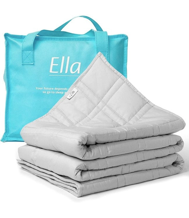 Couverture lestée EL-Life 9kg 150 x 200cm - Couverture lourde - Couverture lestée - OEKO-TEX Coton - Gris clair