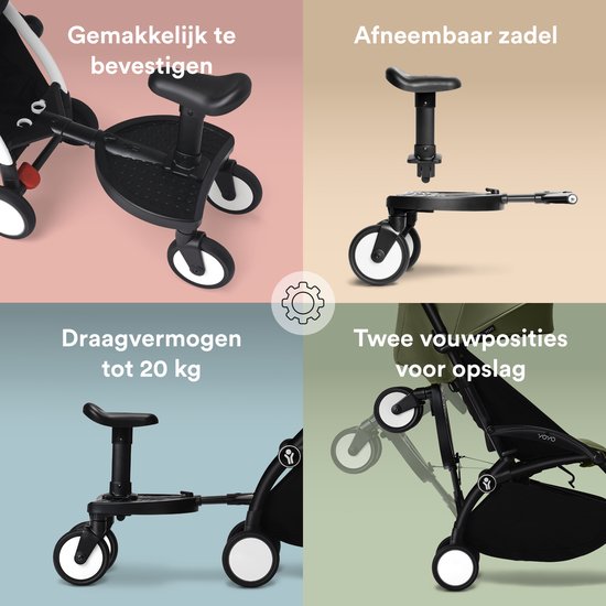 Stokke YOYO Board - Facile à installer sur la poussette YOYO - Siège supplémentaire pour les enfants pesant jusqu'à 20 kg