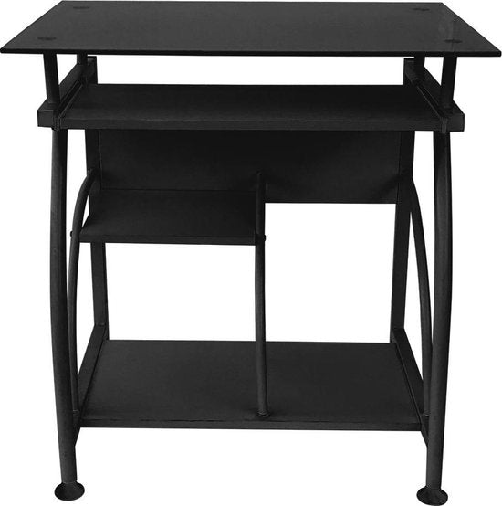 Bureau table ordinateur portable - gain de place - 70 cm x 50 cm - noir