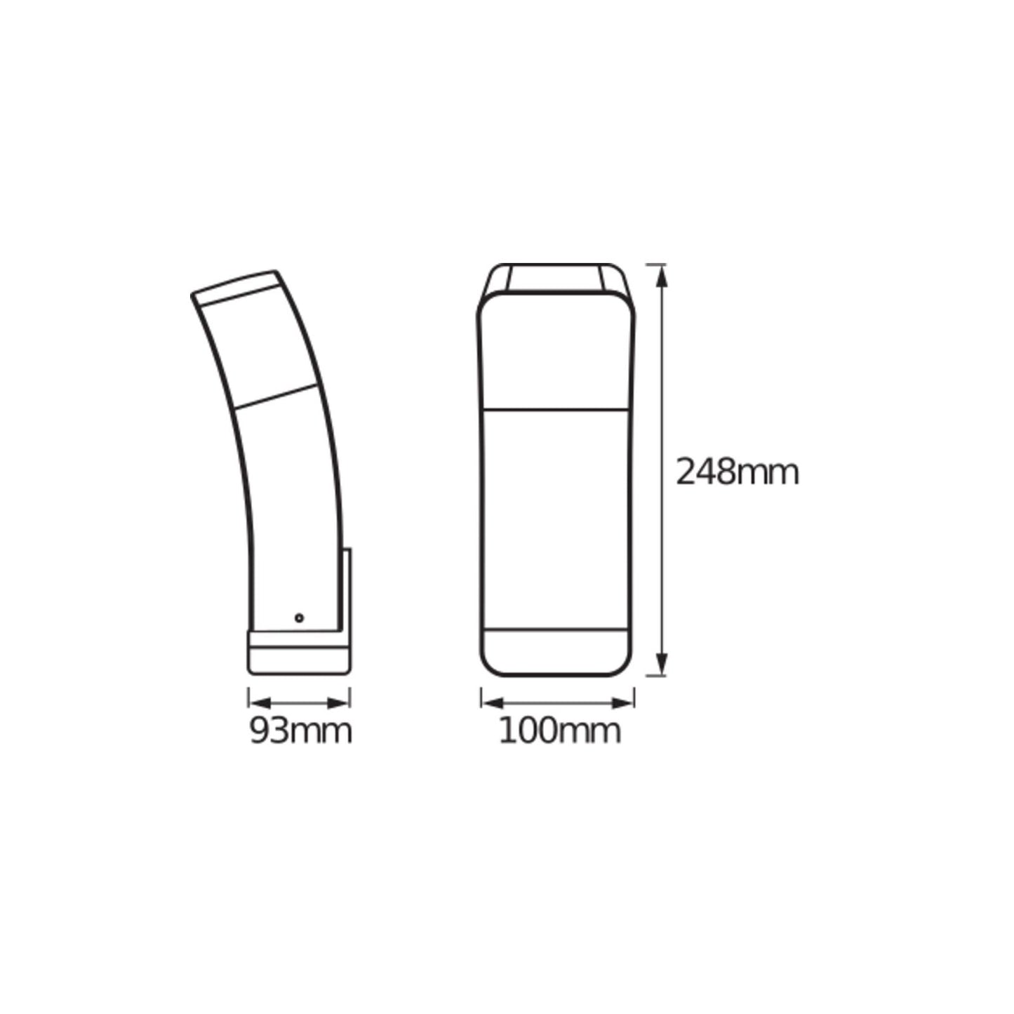 Ledvance Smart+ Wifi Wall Light Curve Dark Grey Outdoor 9W 520lm - 830 Warm White - RGBW - Dimmable