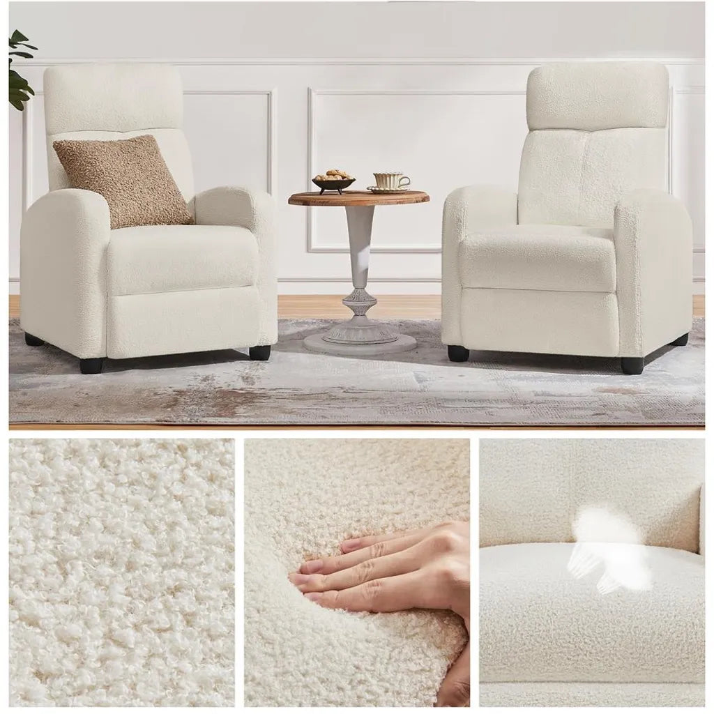 Yaheetech : fauteuil de détente et de télévision avec fonction couchage, blanc
