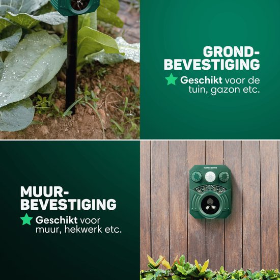 Vulpes Goods® Repellent - Répulsif ultrasonique à énergie solaire pour chats - Effrayant pour chats - Répulsif pour martres - Répulsif pour animaux - Imperméable - Répulsif pour animaux nuisibles