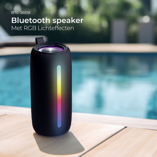 Denver Enceinte Bluetooth sans fil - Effets de lumière - Boîte à musique - AUX - TWS Pairing - BTL360 - Noir