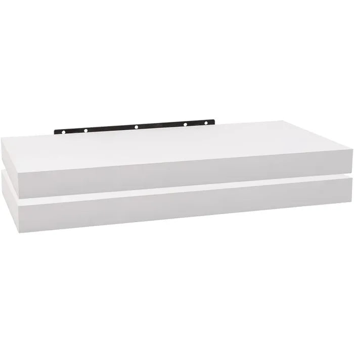 WOLTU RG9365ws-2 - Lot de 2 étagères murales - MDF blanc - Système de suspension invisible