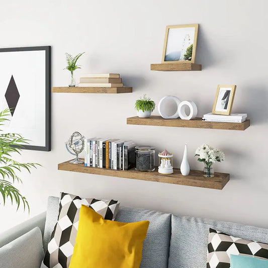 Étagère murale Woltu - 1 pièce - MDF - 38 mm - Suspendue - 10 kg - Brun rustique
