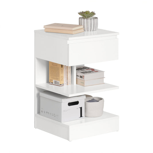 SoBuy Sideboard - Table basse avec 1 tiroir coulissant - Max. 60KG - 39 x 39 x 65 cm - Blanc
