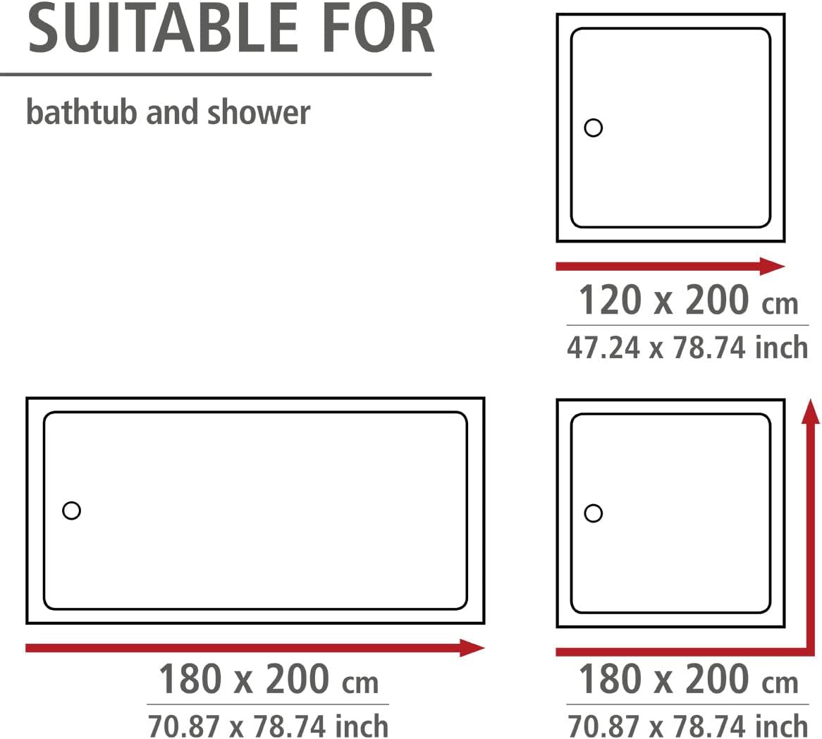 Rideau de douche Wenko Baroque bleu - 180 x 200 cm - Anti-moisissure