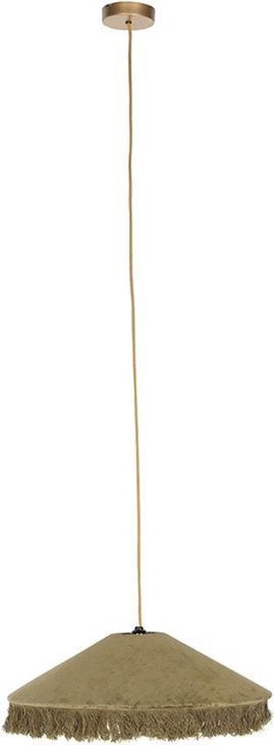 QAZQA fringe - Lampe suspendue Art Déco avec abat-jour - 1 lumière - Ø 500 mm - Vert - Salon | Chambre à coucher | Cuisine