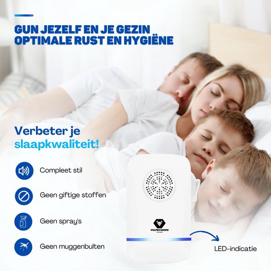 Vulpes Goods répulsif à ultrasons pour souris PRO - 8-en-1 - Répulsif pour souris d'intérieur - 4 pièces - Blanc