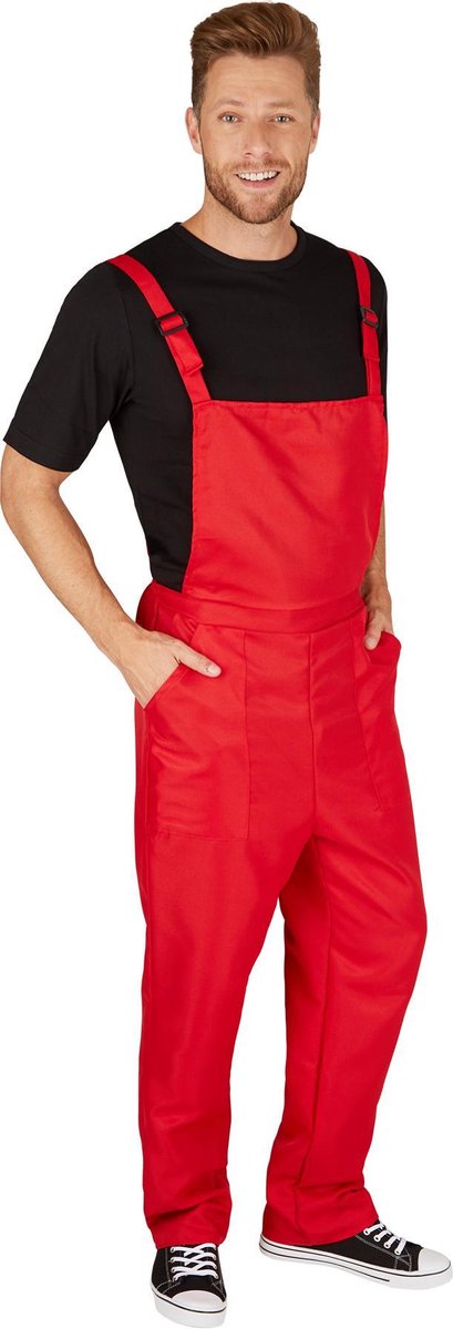 Dressforfun - Pantalon de jardin rouge - Pantalon de travail ajustable pour le carnaval et la fête - Taille M