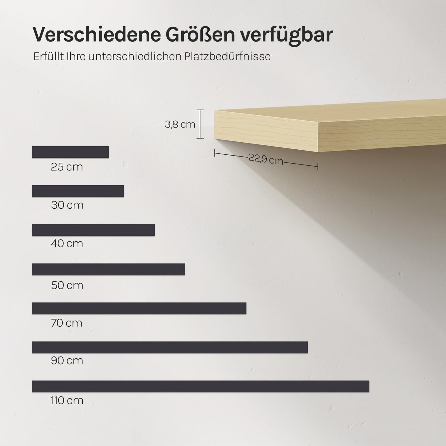 Étagère murale WOLTU RG9372kei - MDF plaqué PVC - chêne jaune - 40 x 22,9 x 3,8 cm