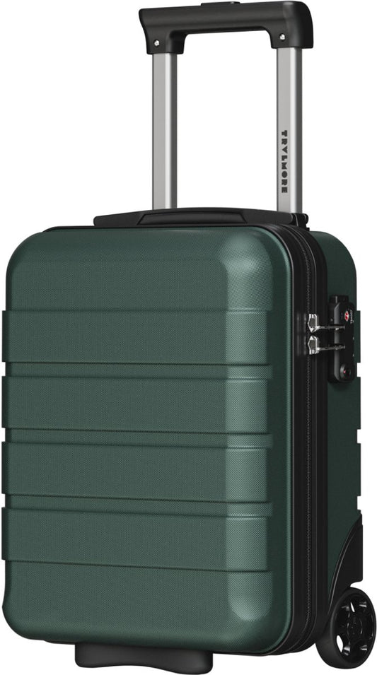 Valise cabine TRVLMORE à glisser sous le siège – 40 x 30 x 20 cm – 24 L – Serrure TSA – 2 roues – Vert foncé