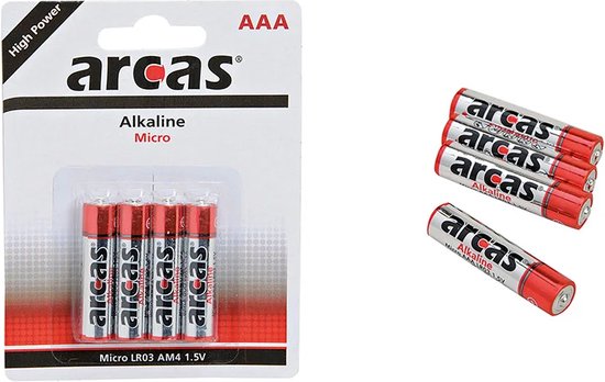 Piles alcalines Arcas Micro AAA (4 pièces)