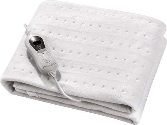 BRASQ Couverture électrique 150x80 cm - 1 personne - Couverture chauffante - 3 niveaux de chaleur - minuterie et télécommande - Couverture chauffante à économie d'énergie 60W